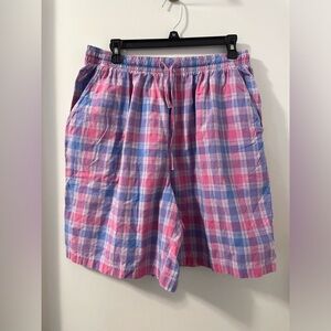 Vintage Early 90’s Pink and Blue Plaid Women's Bermuda Shorts 1X